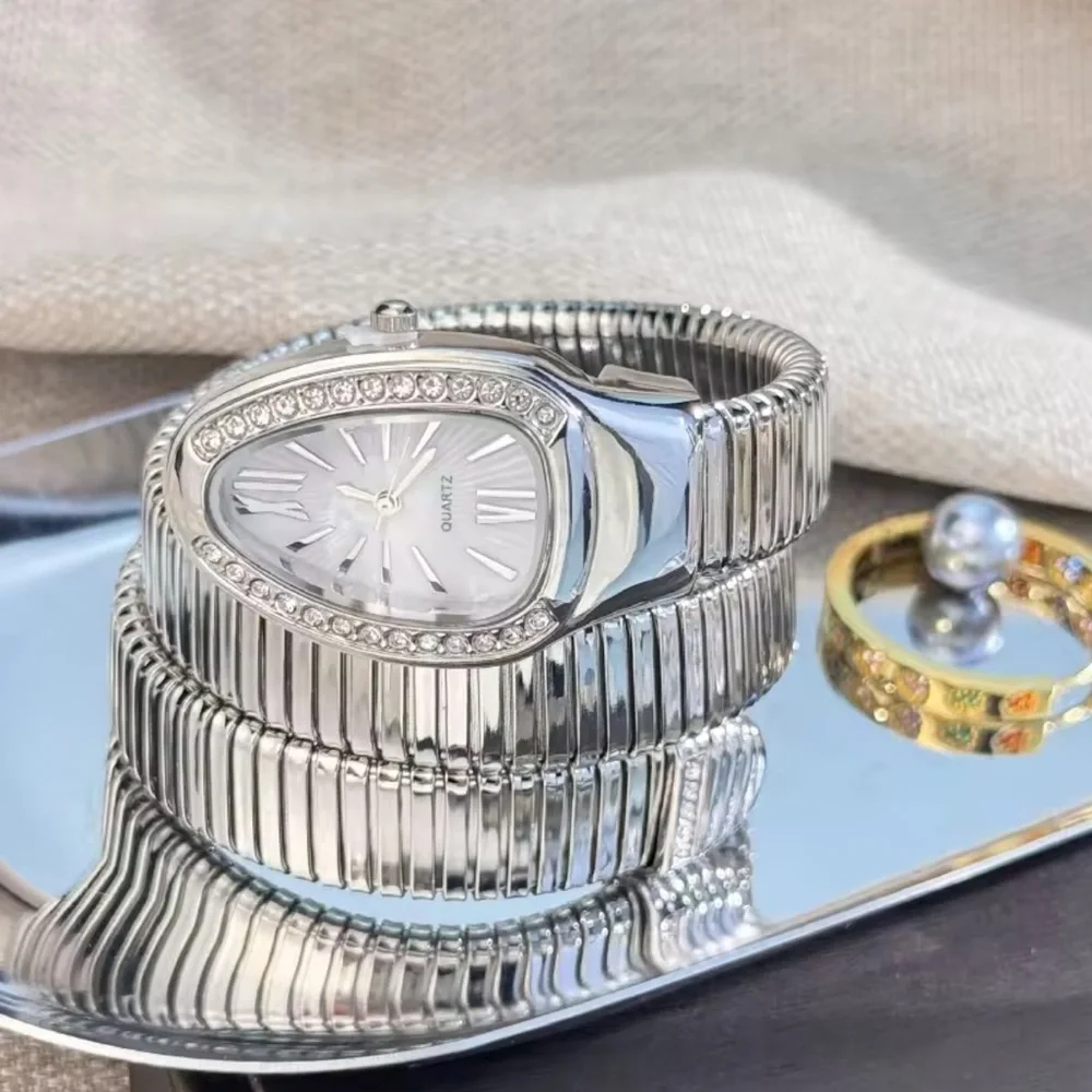 Serpenti Snake Wrap Elegant Silver Women's Watch